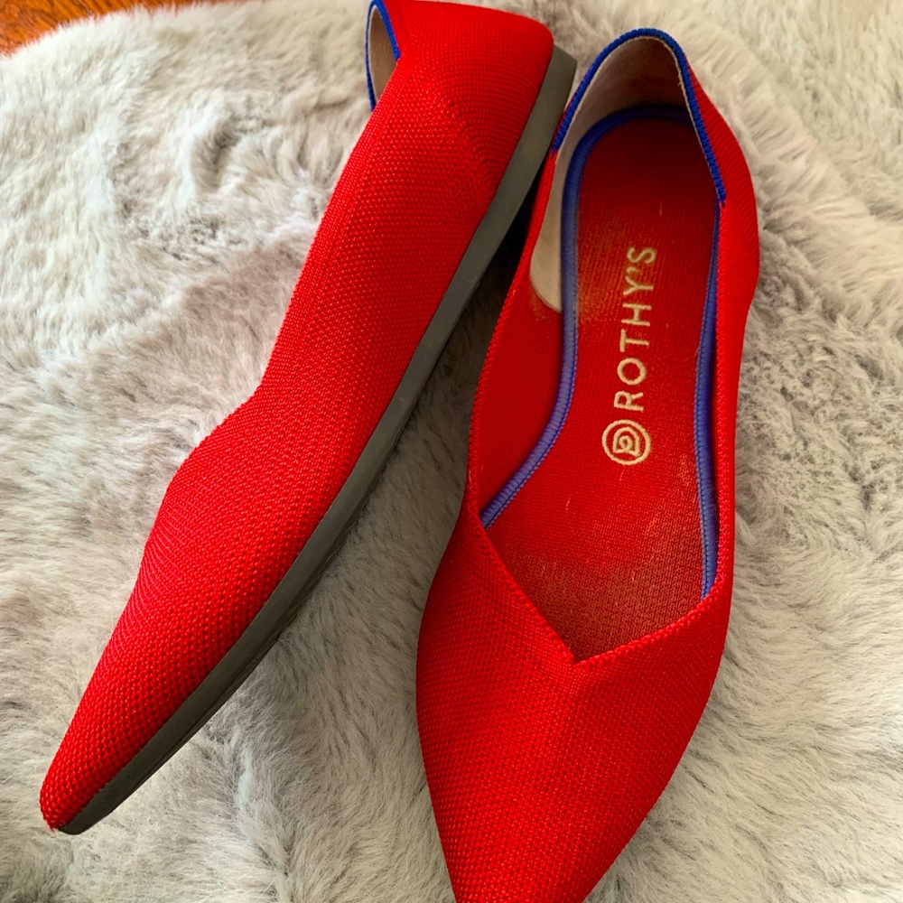 Rothy’s The Point Bright Red Flats